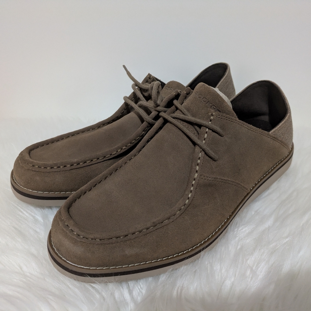 Rockport Men's Slip On Loafers Tucker Venetian Size US 10.5M Stone Leather
